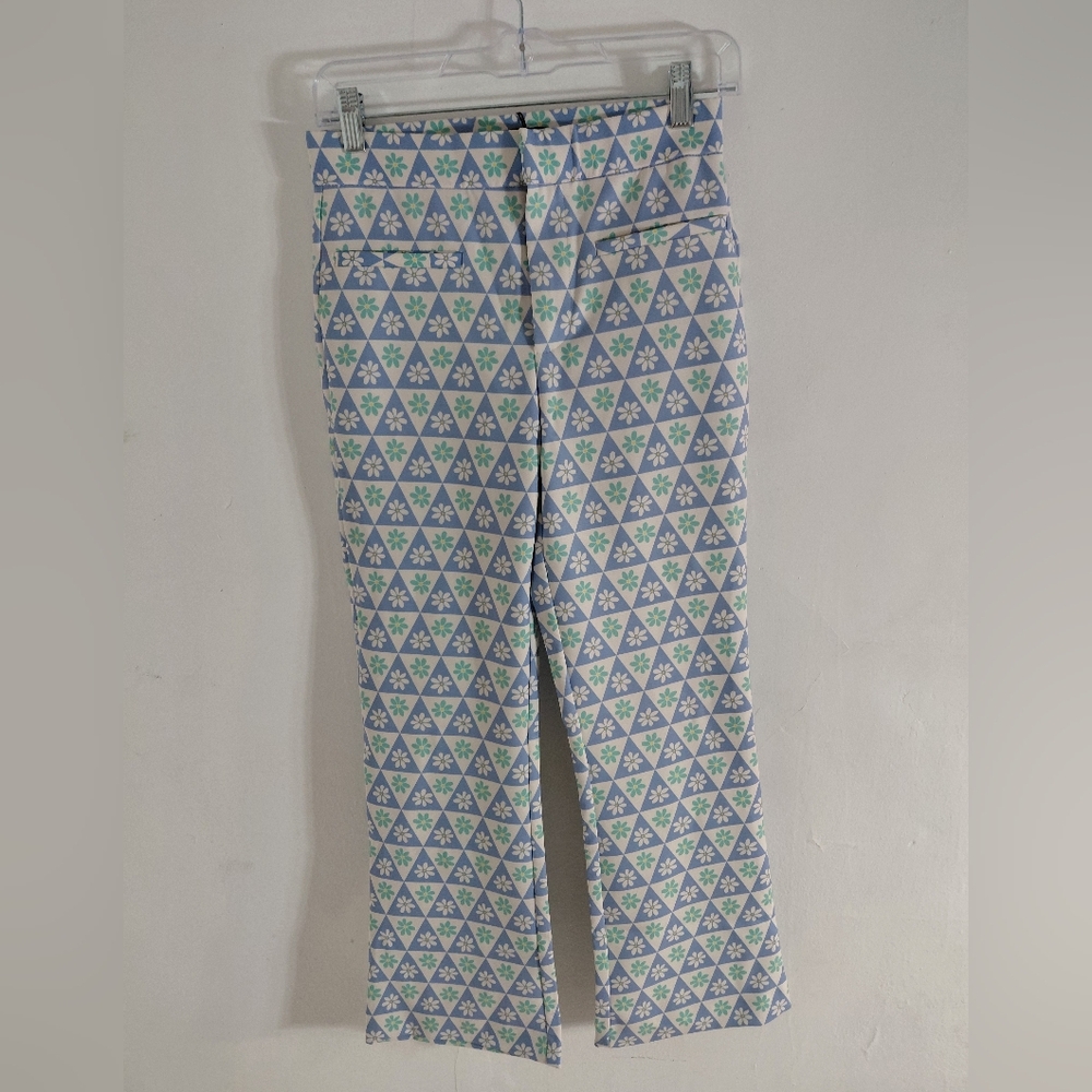 Zara • Geometric Daisy Crop Top & Pants Set